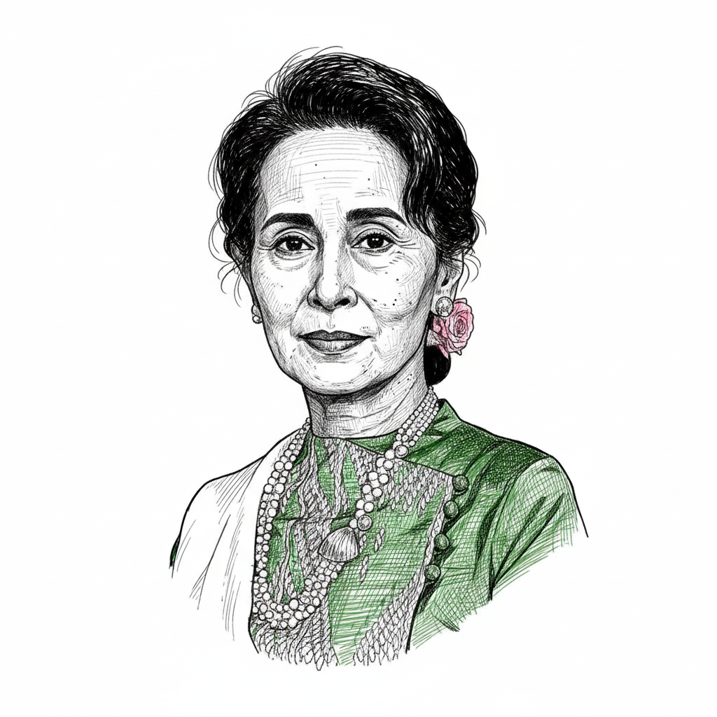 Portrait of Aung San Suu Kyi