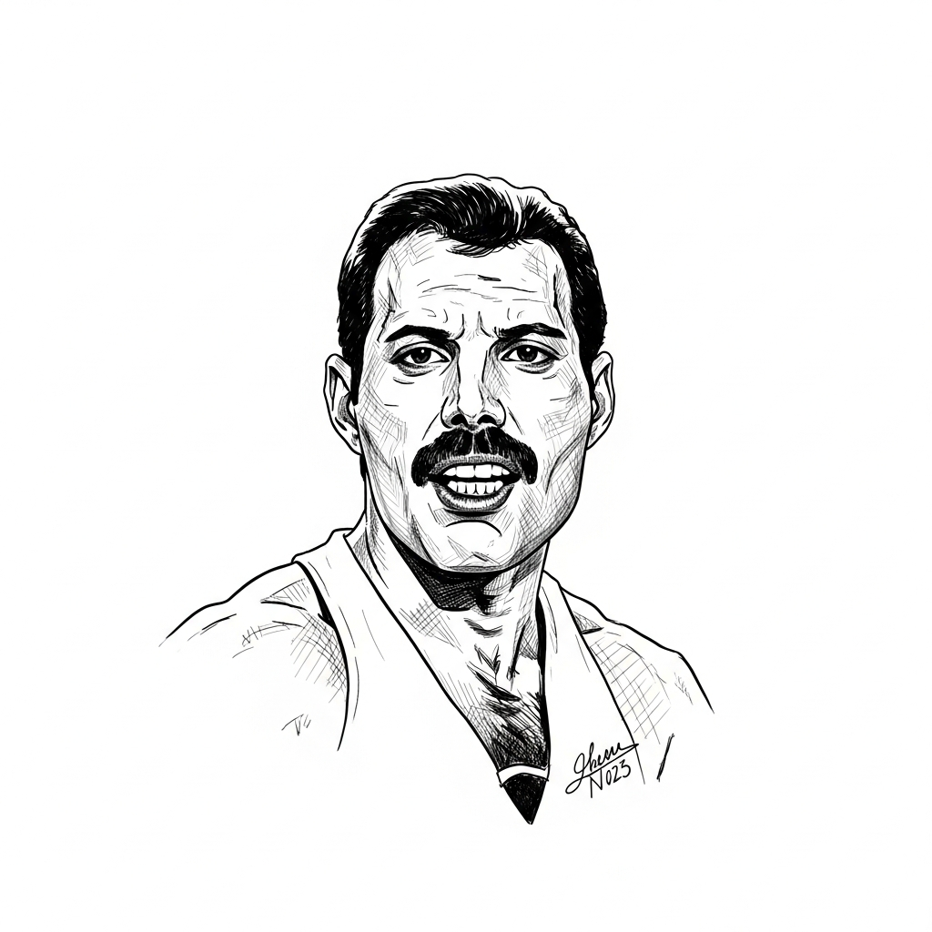 Portrait of Freddie Mercury