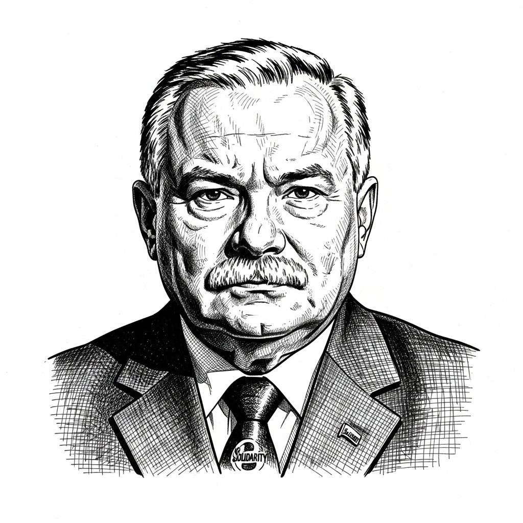 Portrait of Lech Walesa